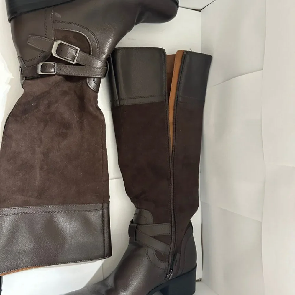 Franco Sarto Leather Knee Boots Size 8 - Picture 4 of 13